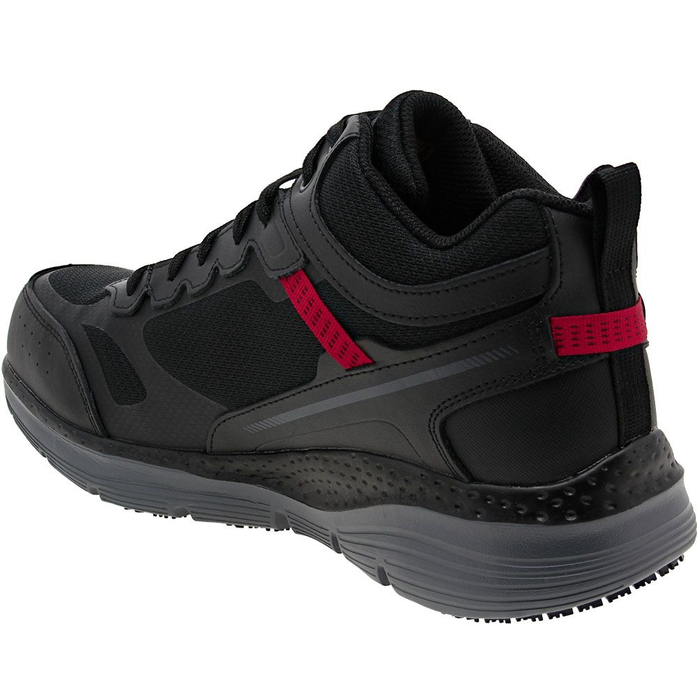 Skechers Work Arch Fit Bensen Composite Toe Work Shoes - Mens Black Red Back View