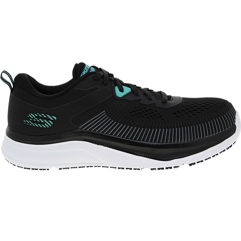 Skechers Work Jevion Composite Toe Work Shoes - Mens Black White Side View