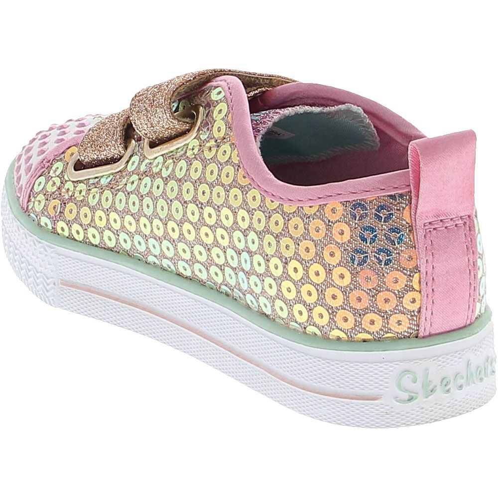 Skechers Shuffle Lite Mermaid Athletic Shoes - Baby Toddler Gold Back View