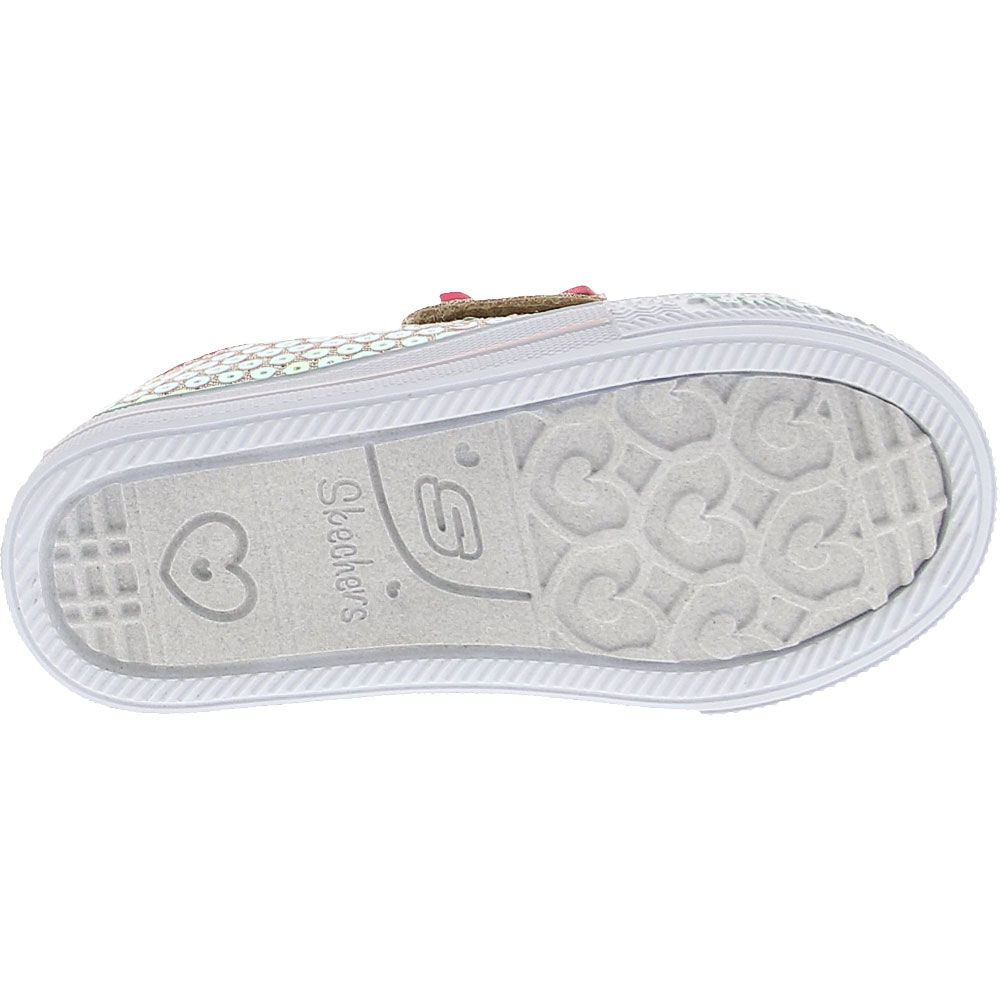 Skechers Shuffle Lite Mermaid Athletic Shoes - Baby Toddler Gold Sole View