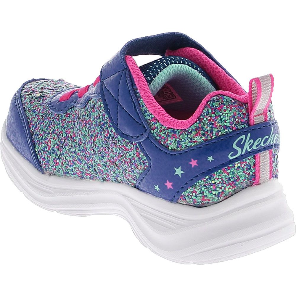 Skechers Glimmer Kicks Glitter Athletic Shoes - Baby Toddler Blue Back View