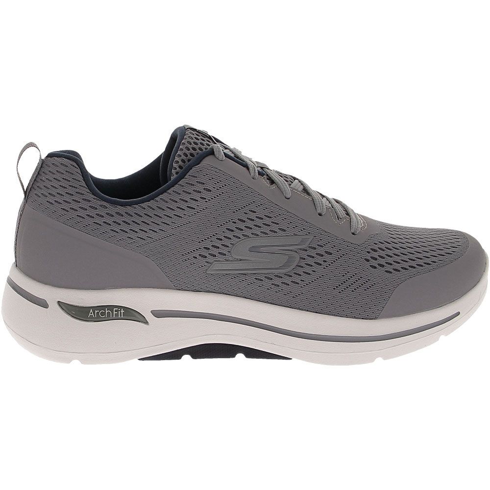 Skechers Go Walk Arch Fit Idyll Walking Shoes - Mens Grey Side View