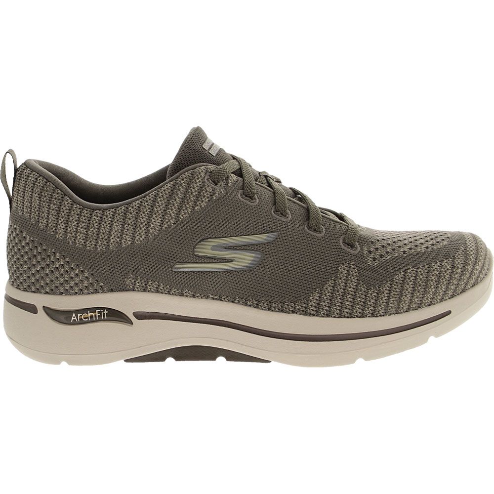 Skechers Go Walk Arch Fit Grand Walking Shoes - Mens Taupe Side View