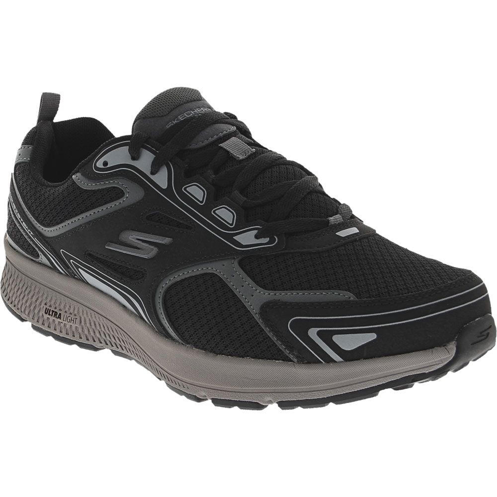 Skechers Go Run Consistent Running Shoes - Mens Black Grey