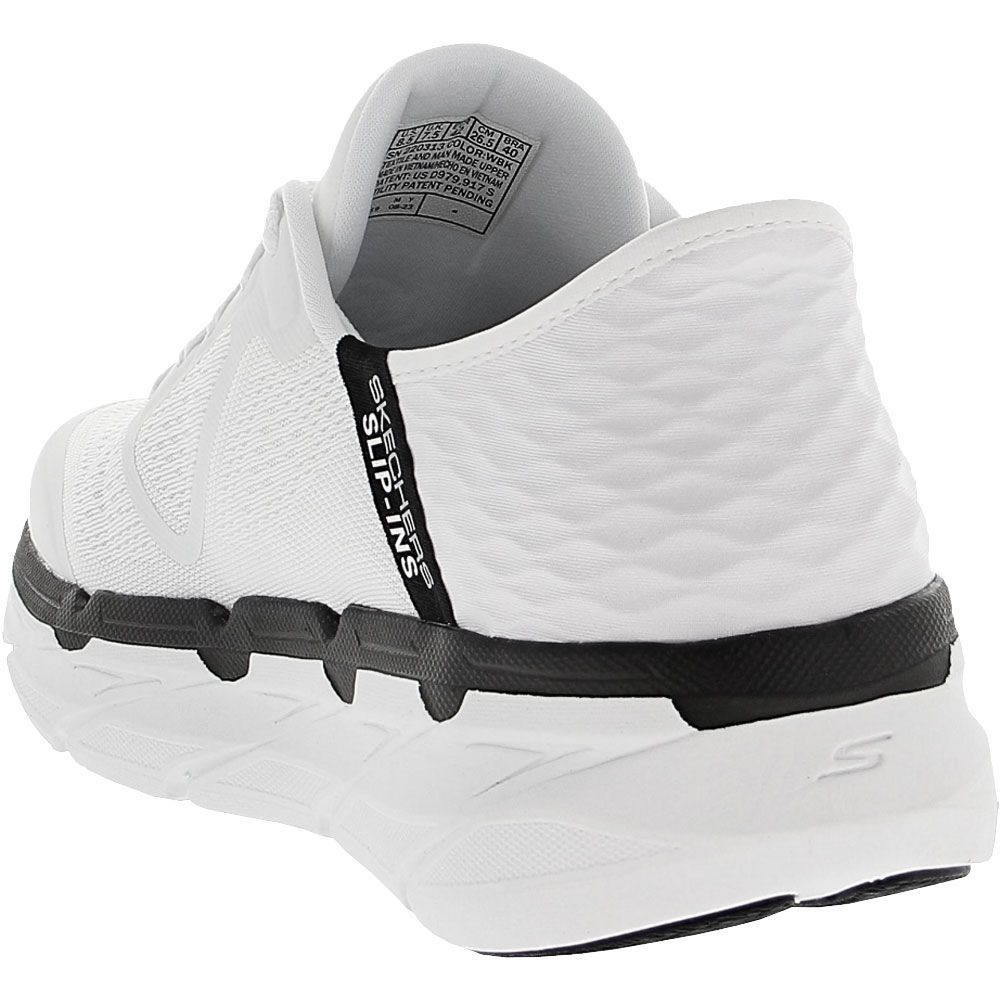 Skechers Slip Ins Max Cushioning Premier Walking Shoes - Mens White Black Back View