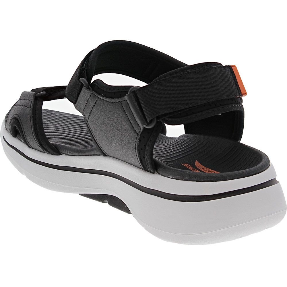 Skechers Go Walk Arch Fit Sandal Mens Outdoor Sandals Black White Back View