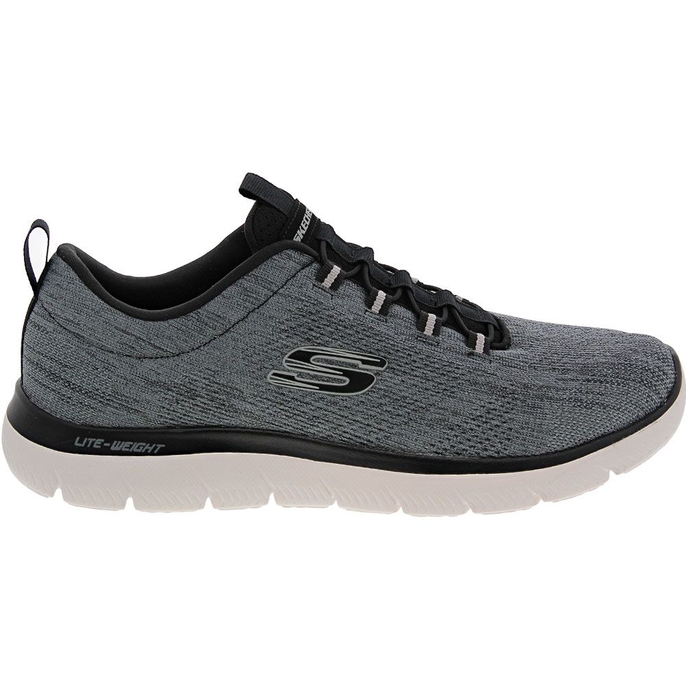 Skechers Summits Louvin Lifestyle Shoes - Mens Black White Side View