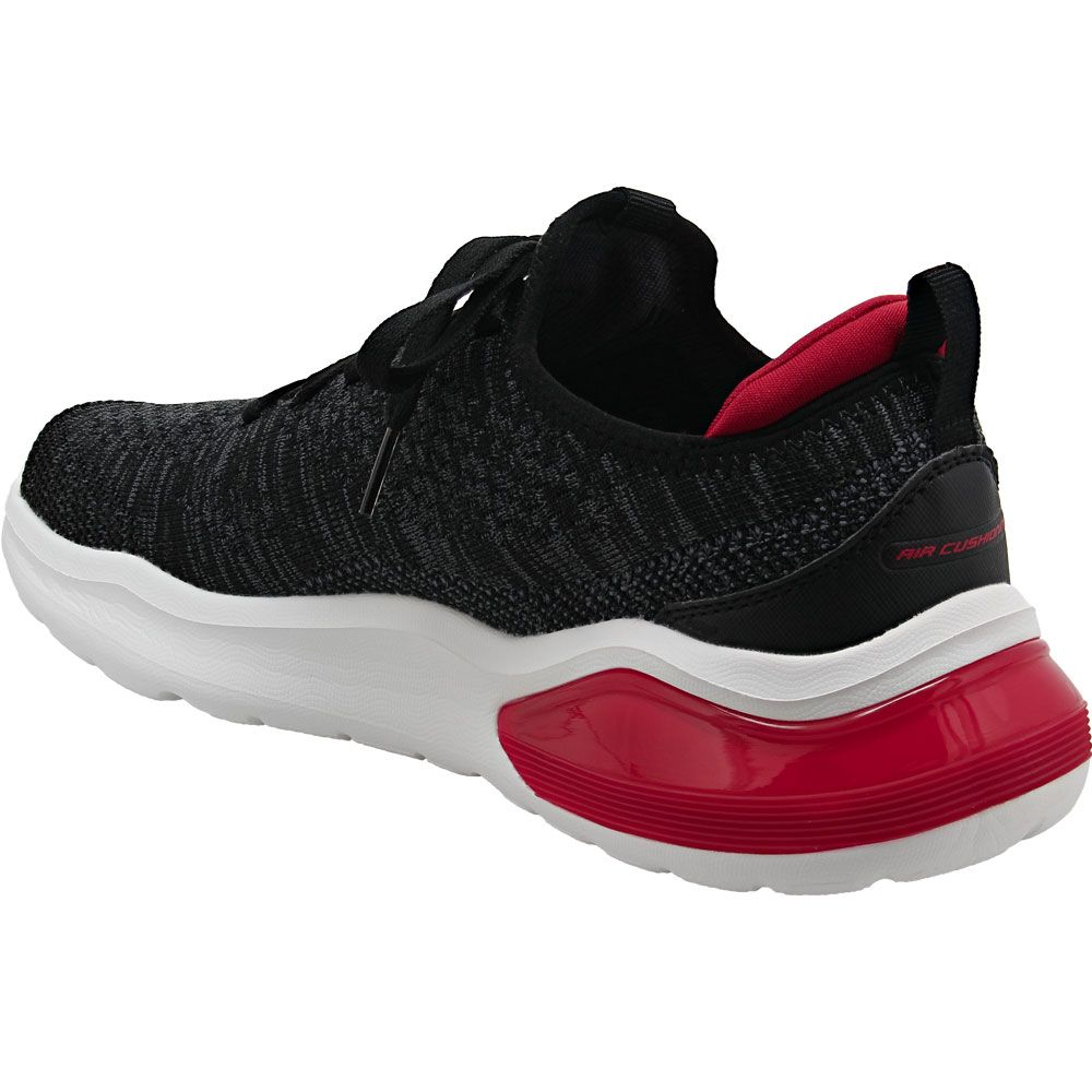 Skechers Air Cushioning Running Shoes - Mens Black Red Back View