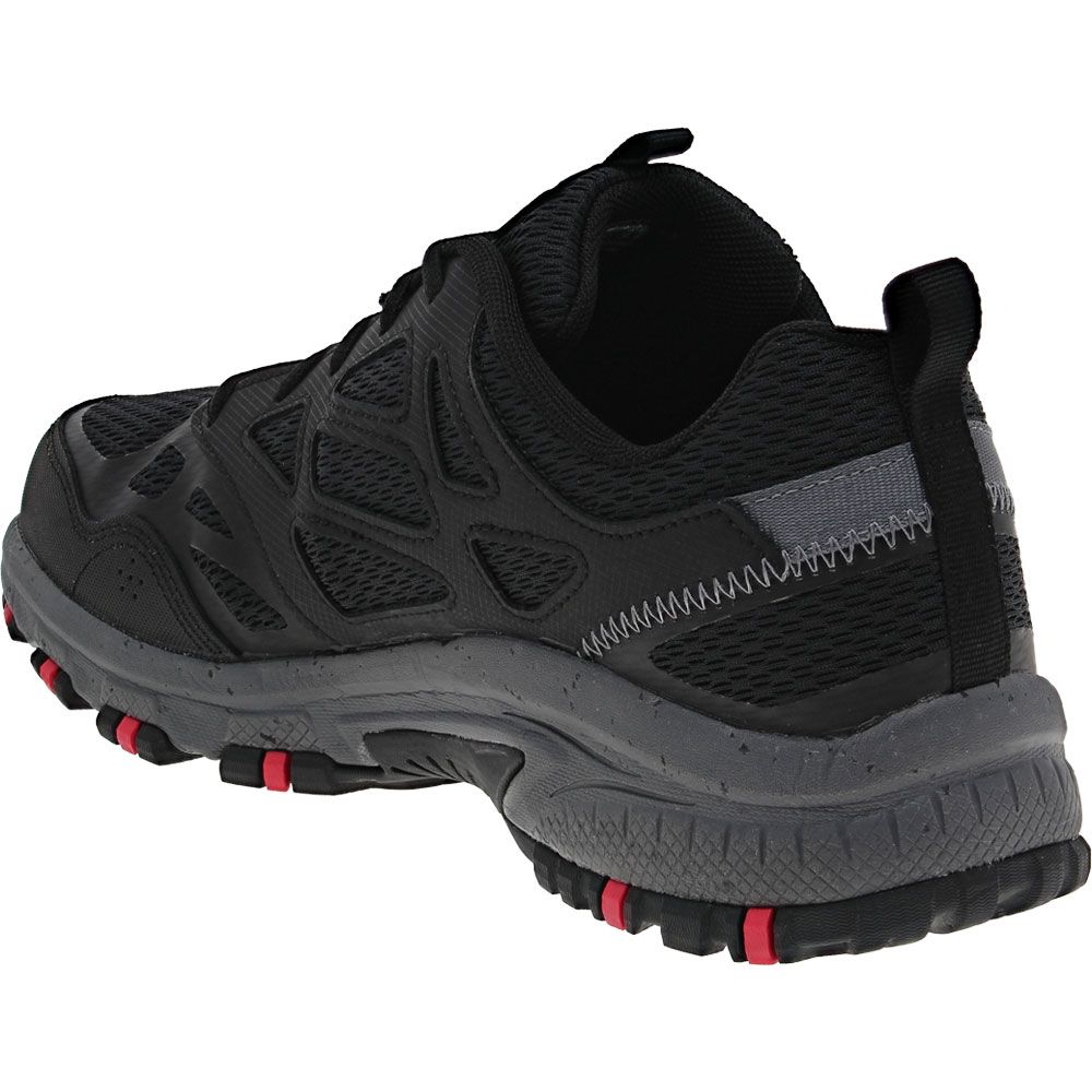 Skechers Hillcrest Hiking Shoes - Mens Black Charcoal Back View