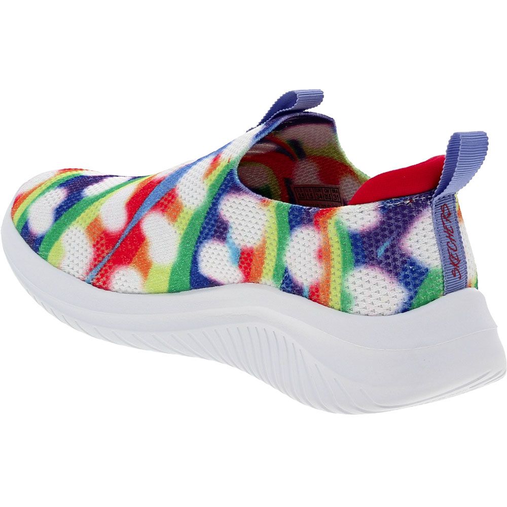 Skechers Ultra Flex 3 Hearts Of Color Girls Running Shoes Multi Back View