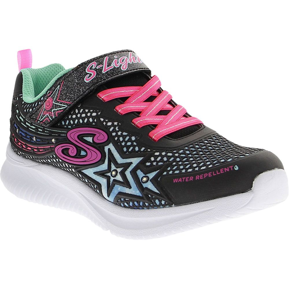 Skechers S Lights Jumpsters Wishful Star Girls Running Shoes Black