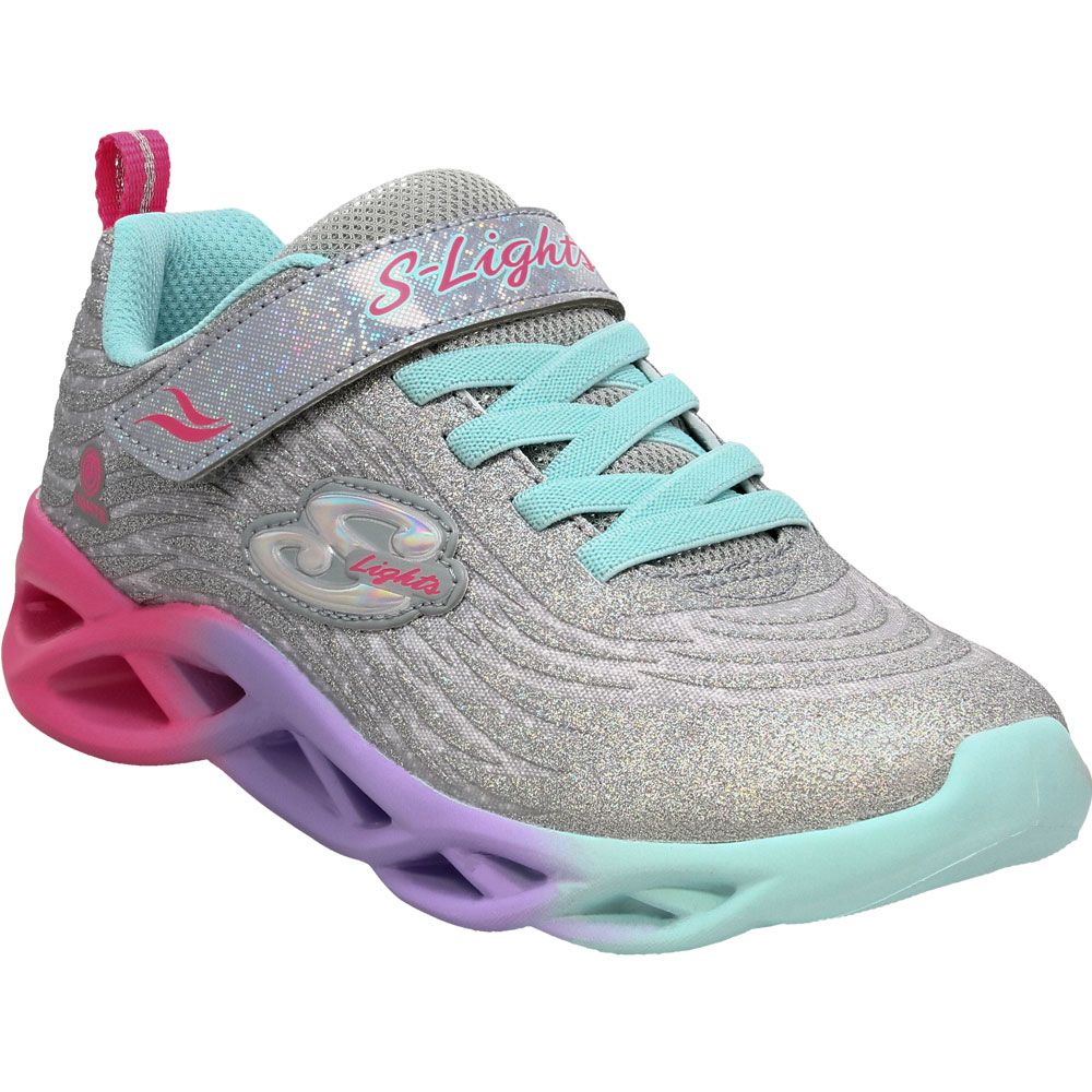 Skechers S Lights: Twisty Brights - Color Radiant Girls Shoes Silver Multi