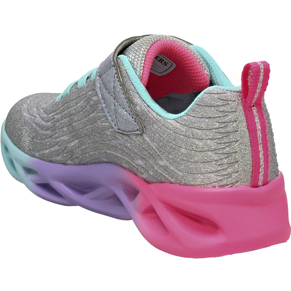 Skechers S Lights: Twisty Brights - Color Radiant Girls Shoes Silver Multi Back View