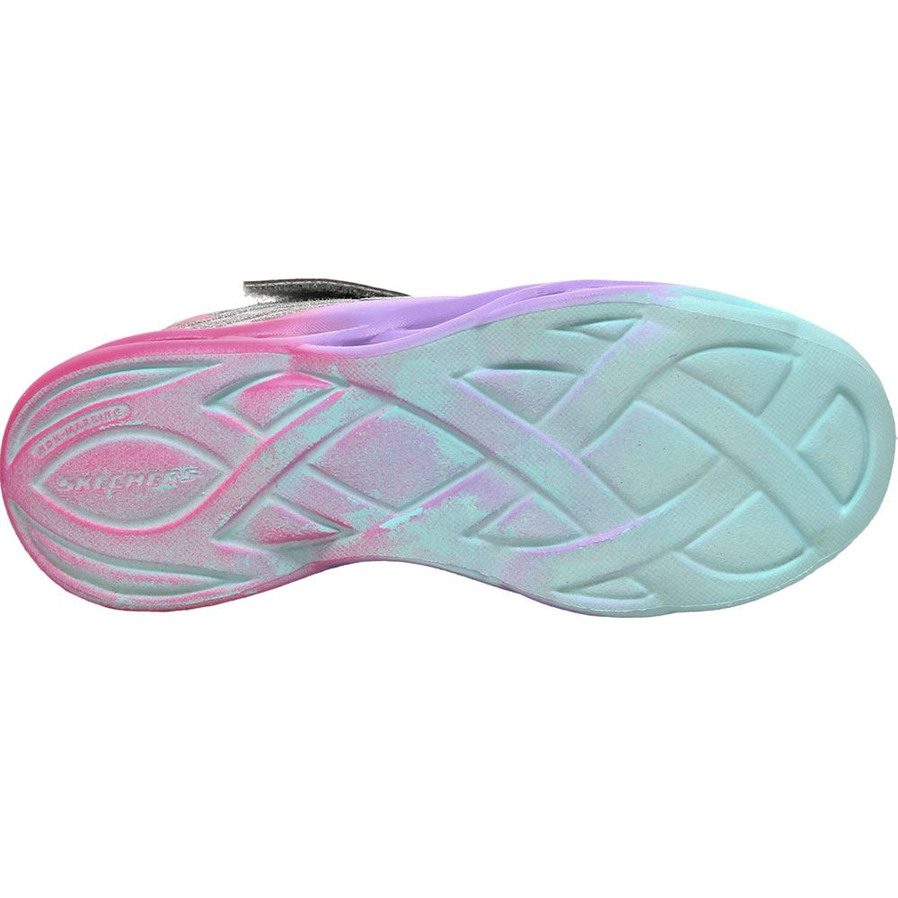 Skechers S Lights: Twisty Brights - Color Radiant Girls Shoes Silver Multi Sole View