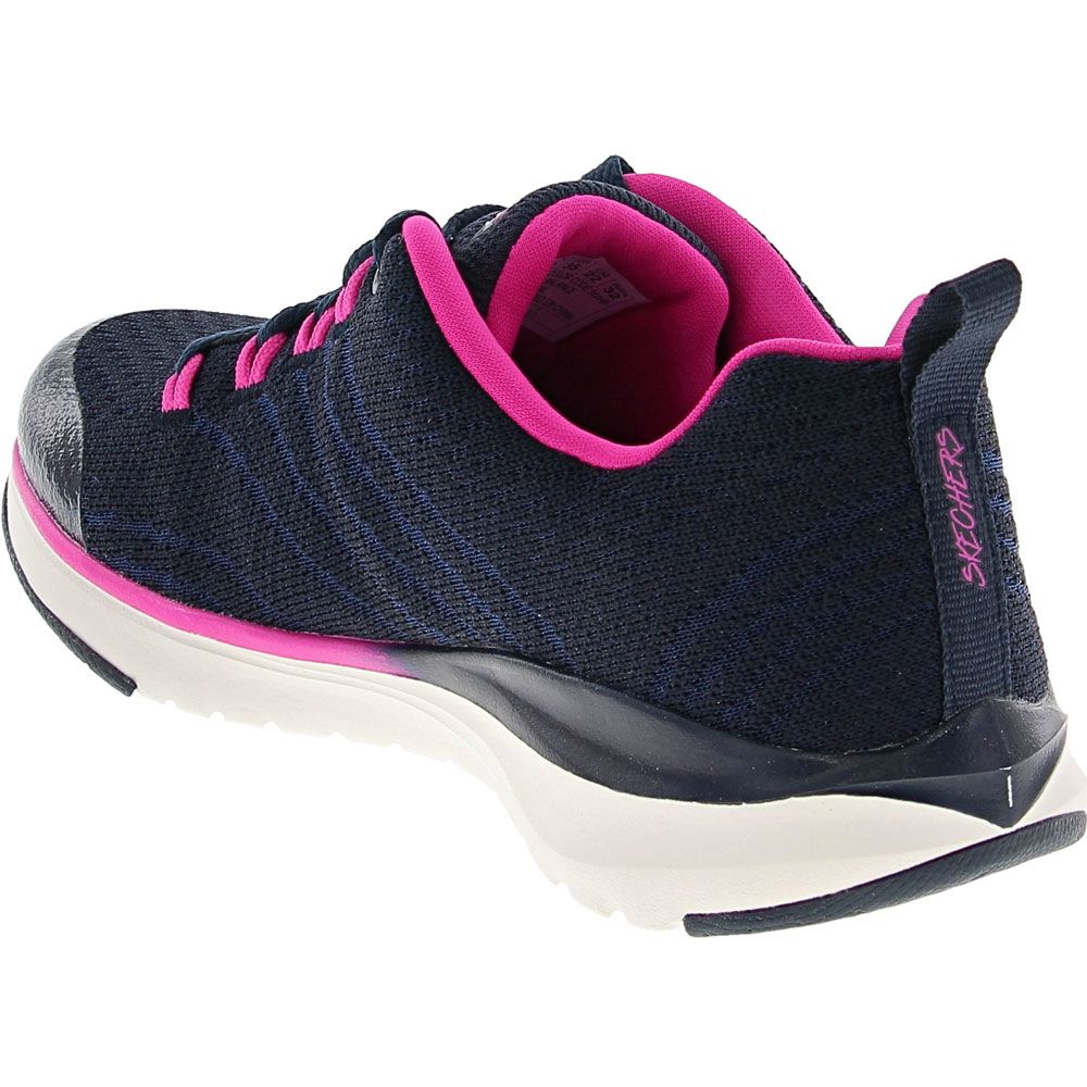 Skechers Ultra Groove Pure Visi Running - Girls Navy Hot Pink Back View