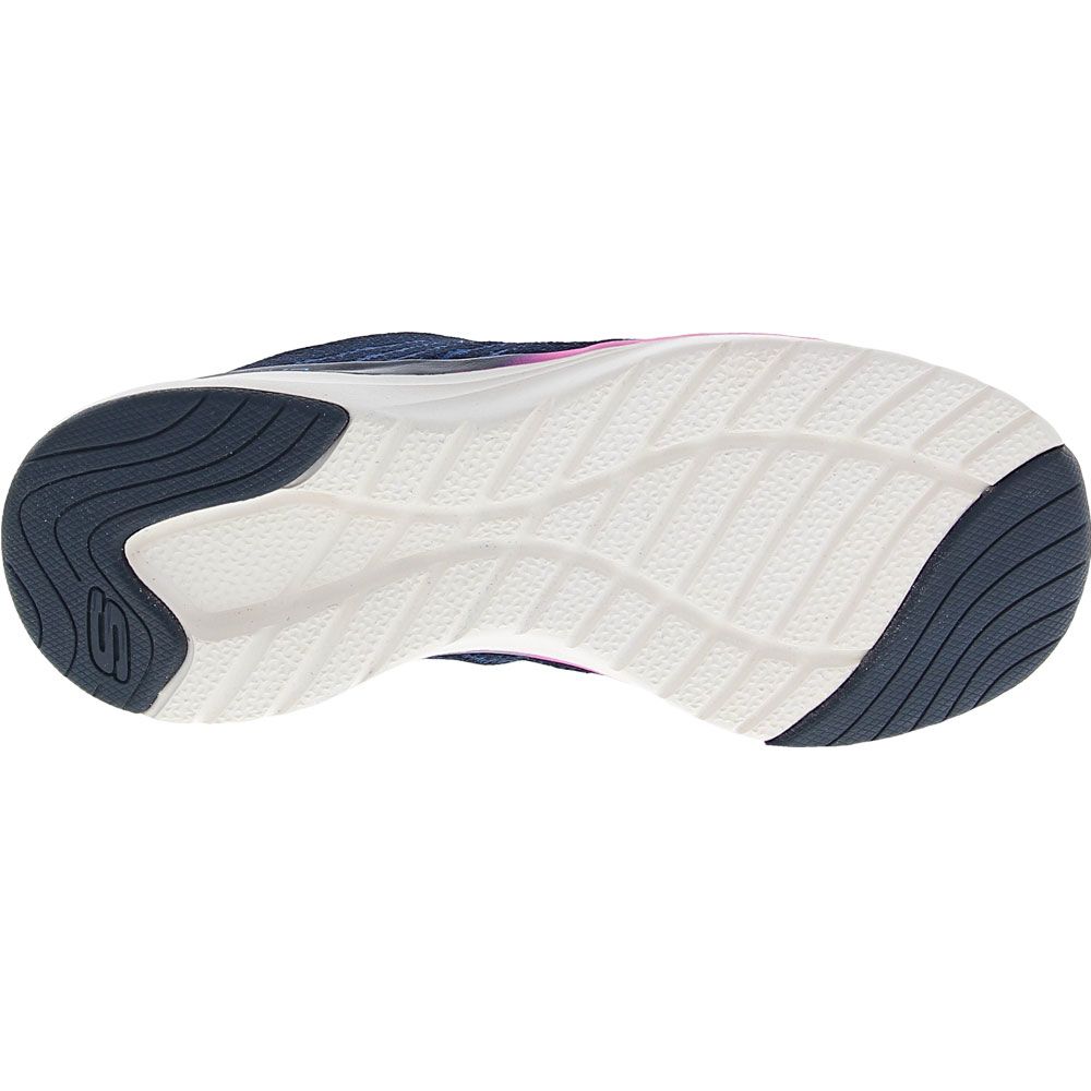 Skechers Ultra Groove Pure Visi Running - Girls Navy Hot Pink Sole View