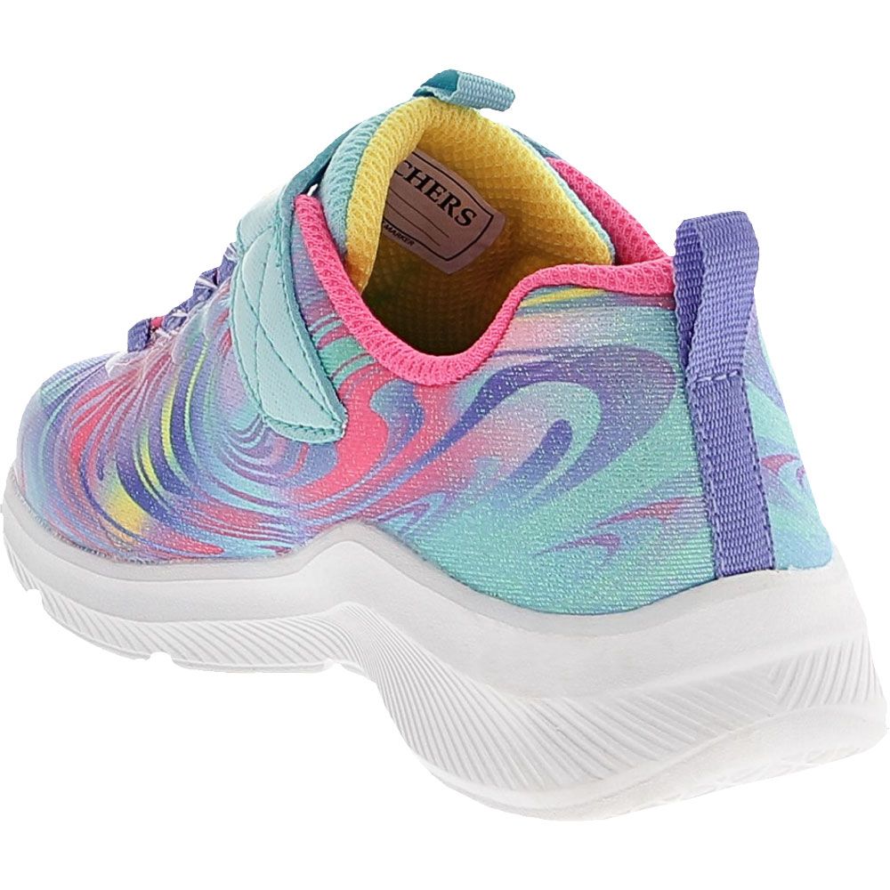 Skechers Dreamy Lites Swirly Sweets Girls Running Shoes Blue Multi Back View