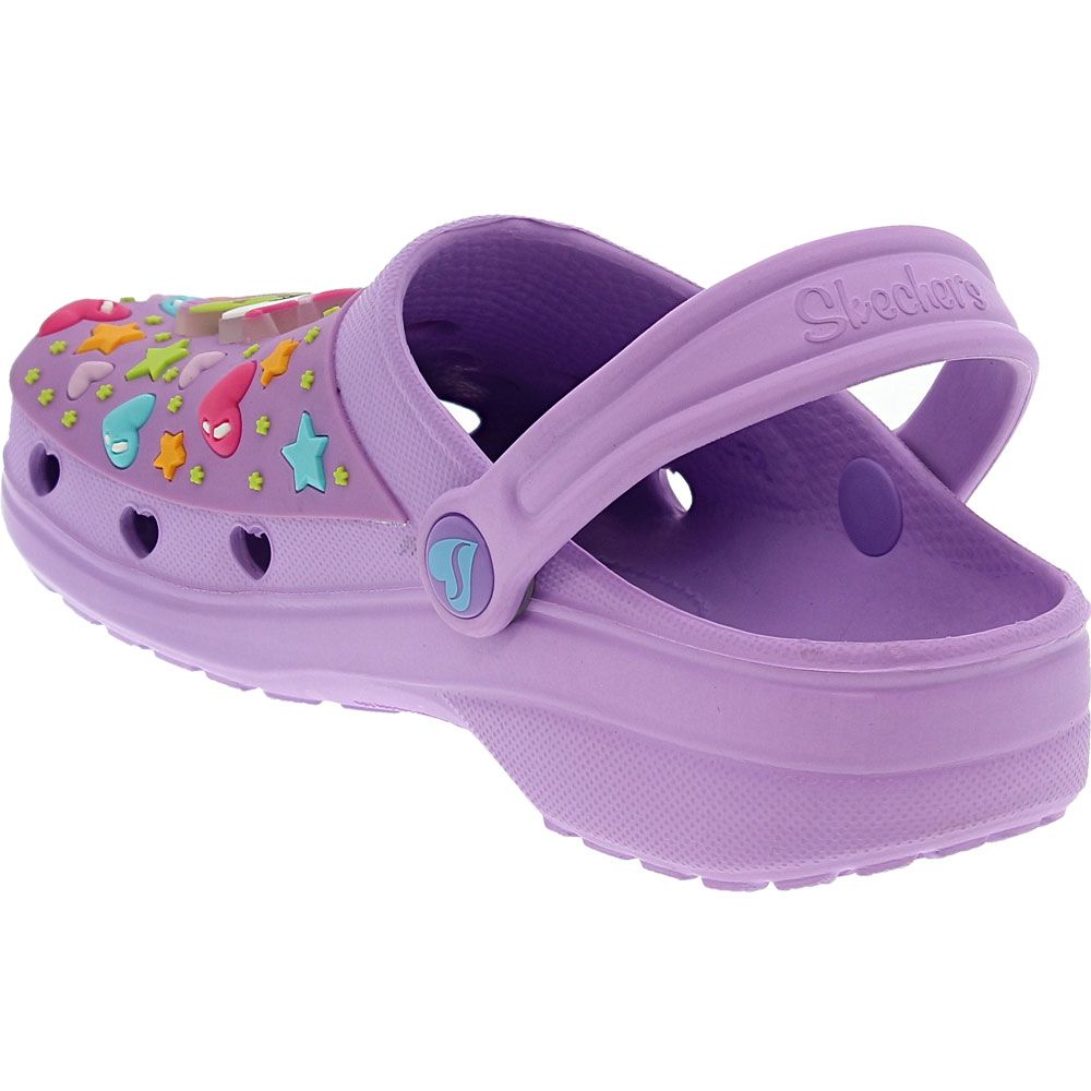 Skechers Heart Charmer Unicorn Water Sandals - Girls Lavender Back View