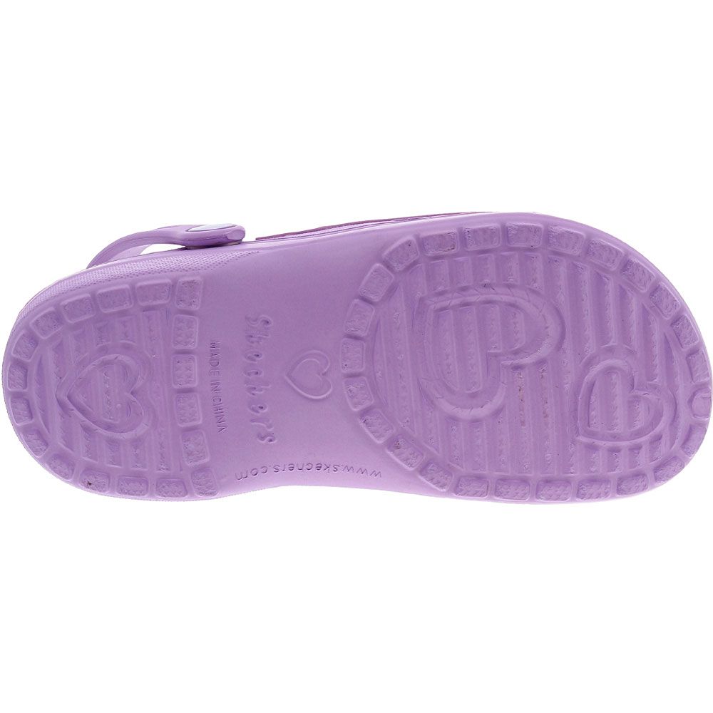 Skechers Heart Charmer Unicorn Water Sandals - Girls Lavender Sole View