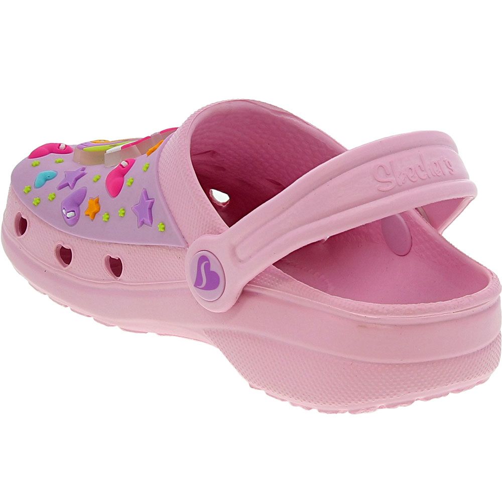 Skechers Heart Charmer Unicorn Sandals - Baby Toddler Pink Back View