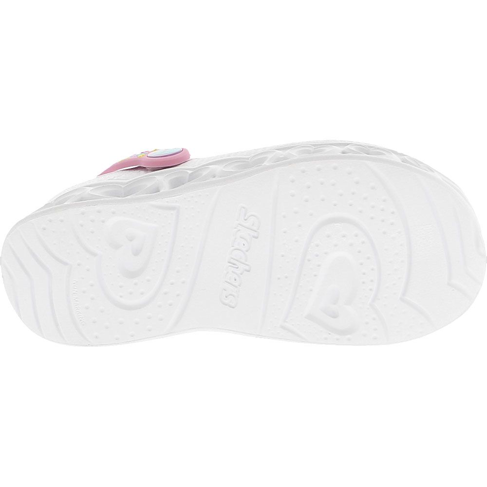 Skechers Lighted Heart Unicorns Water Sandals - Girls White Sole View