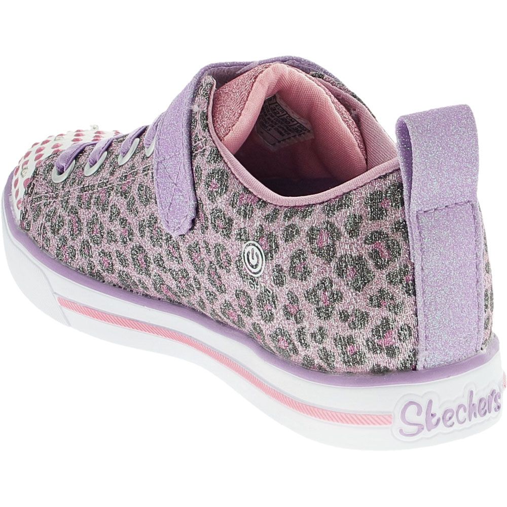 Skechers Sparkle Lite Leopard S Lifestyle - Girls Pink Back View
