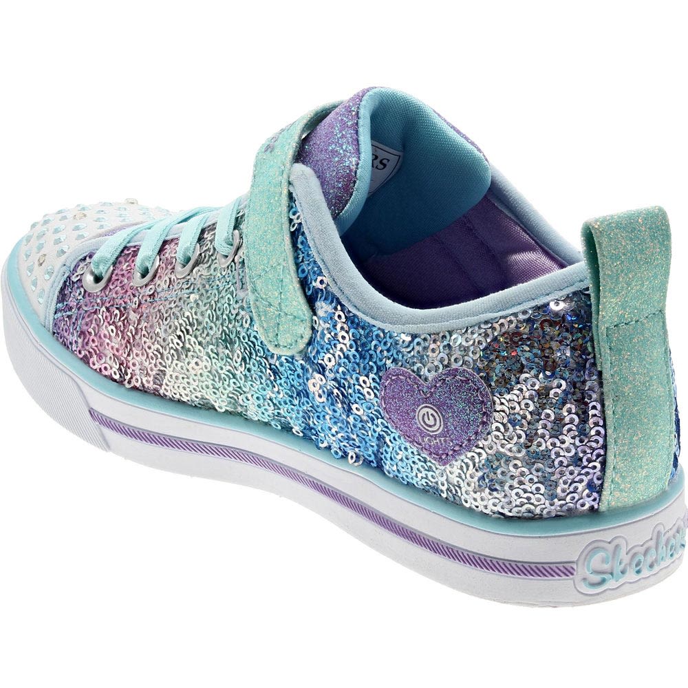 Skechers Twinkle Toes Sparkle Lite Sequins So Bright Girls Shoes Multi Back View