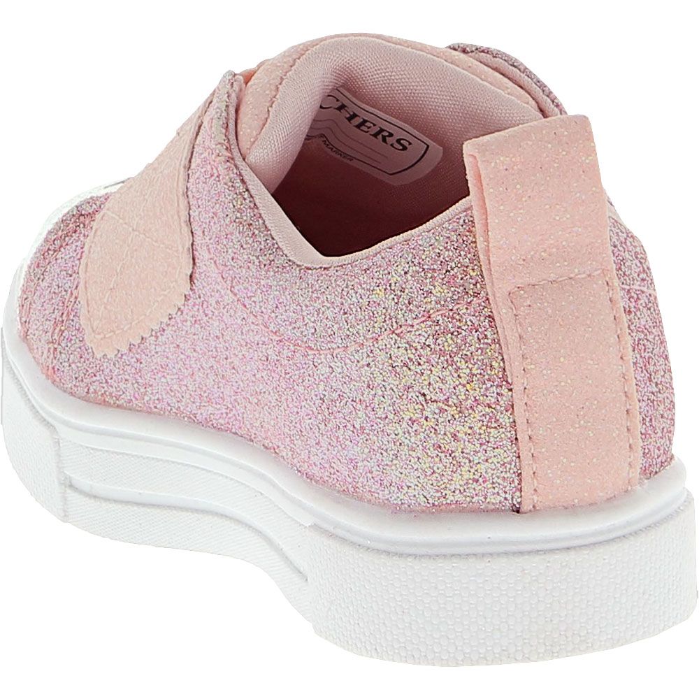 Skechers Twinkle Sparks Glitter Gems Athletic Shoes - Baby Toddler Rose Gold Back View
