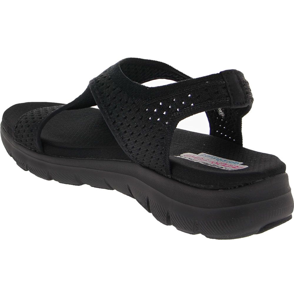 Skechers Flex Appeal 2 Dejavu Water Sandals - Womens Black Back View