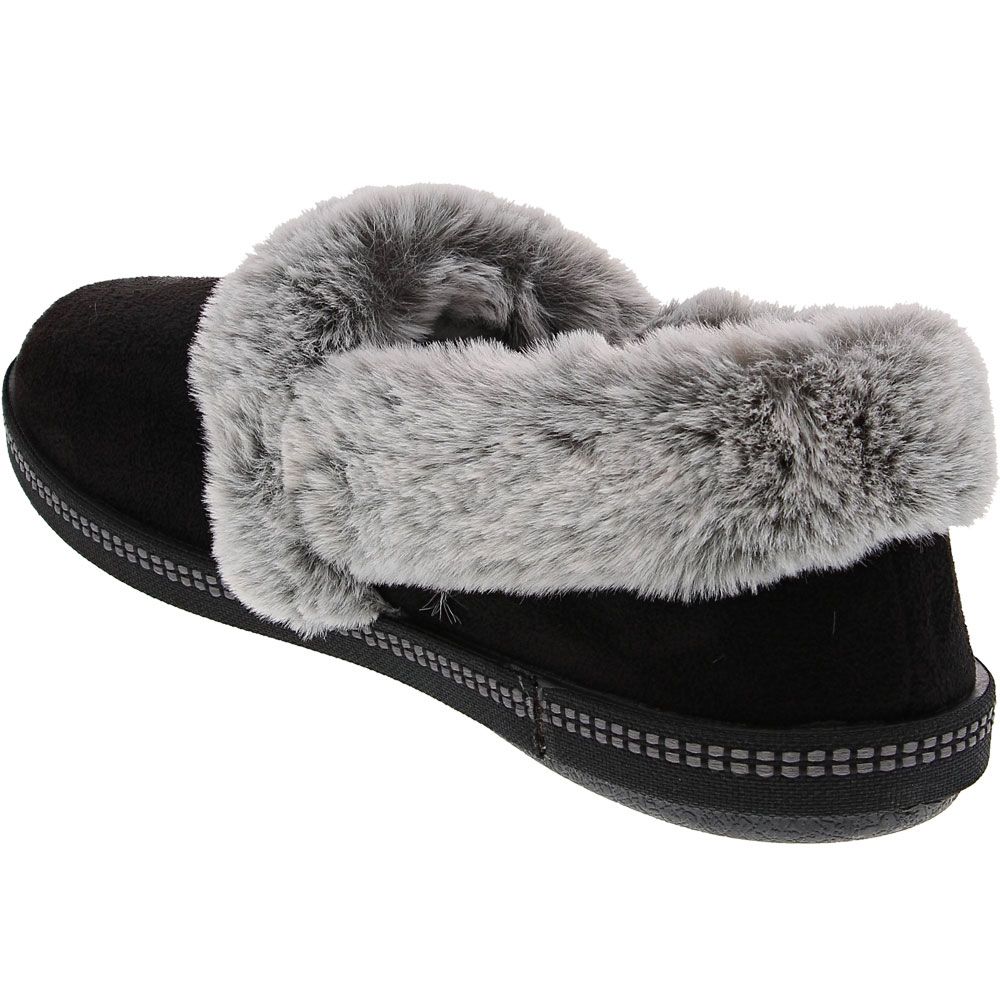 Skechers Cozy Campfire Team Toa Slippers - Womens Black Grey Back View
