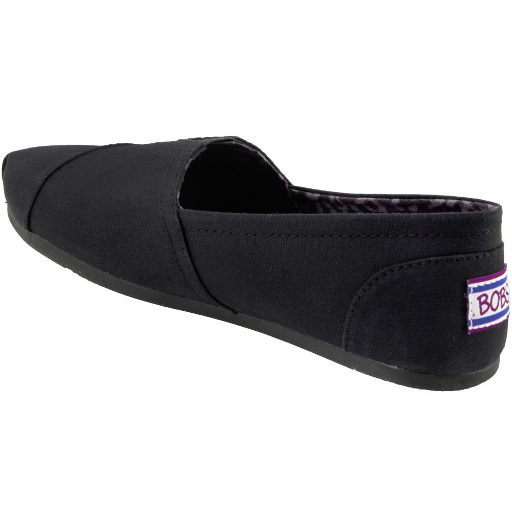 Skechers Bobs Plush Peace Love Slip on Casual Shoes - Womens Black Back View