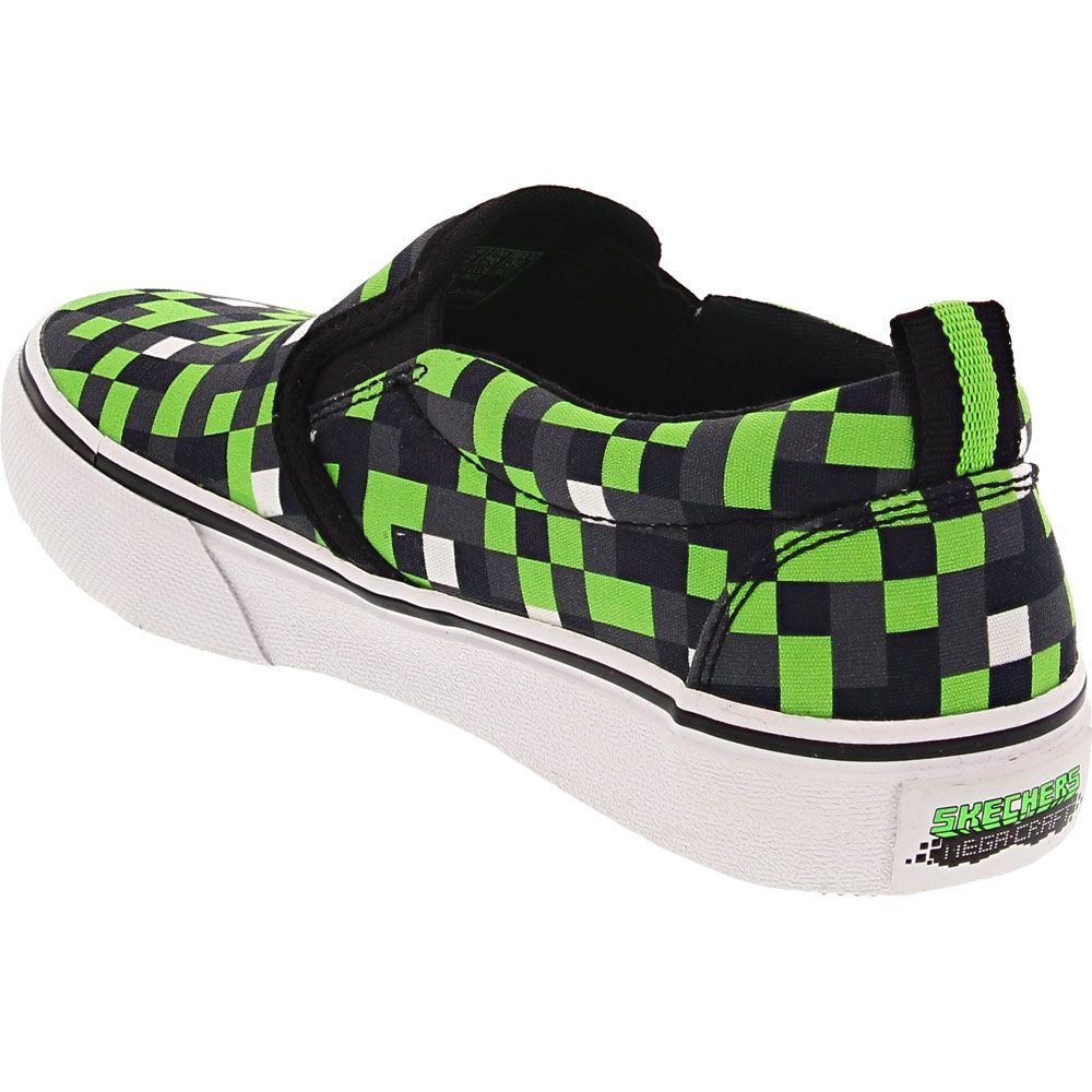 Skechers Street Fame Lifestyle - Boys Lime Charcoal Back View
