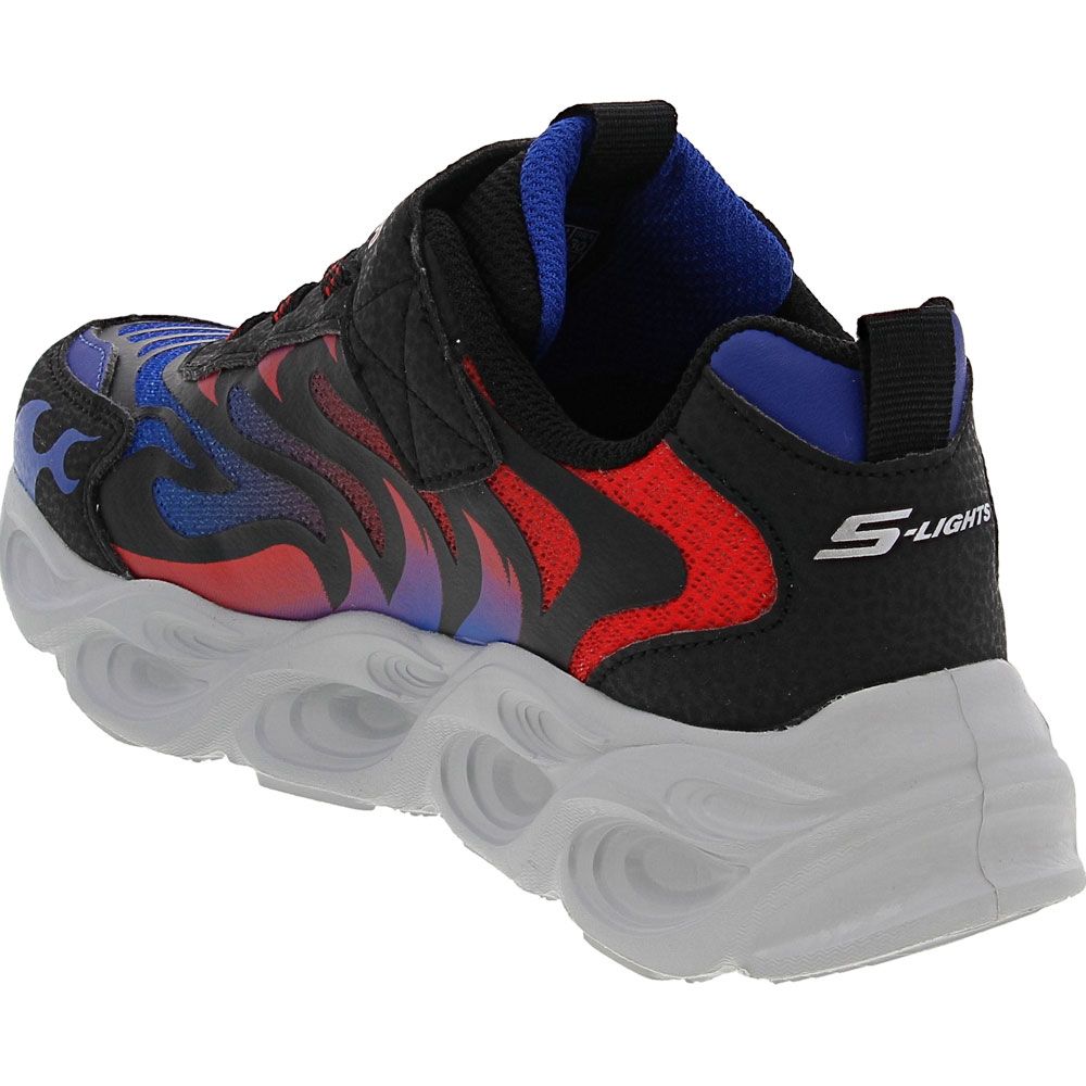 Skechers Thermo Flash Flames Running - Boys Black Blue Back View
