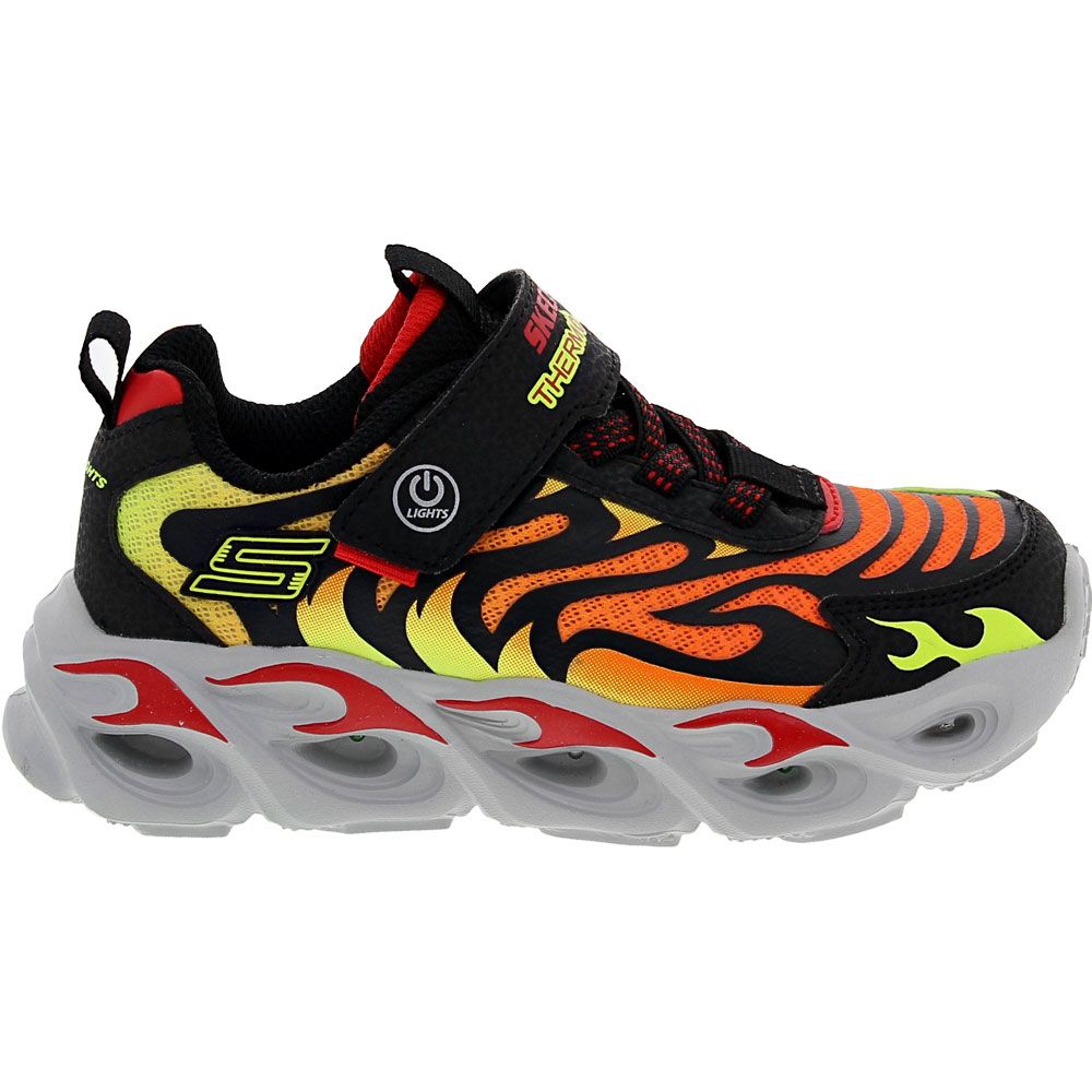 Skechers Thermo Flash Flames Running - Boys Black Red Side View