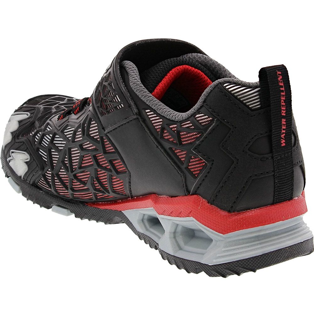 Skechers Hydro Lights Tuff Force Running Shoes Black Red Back View