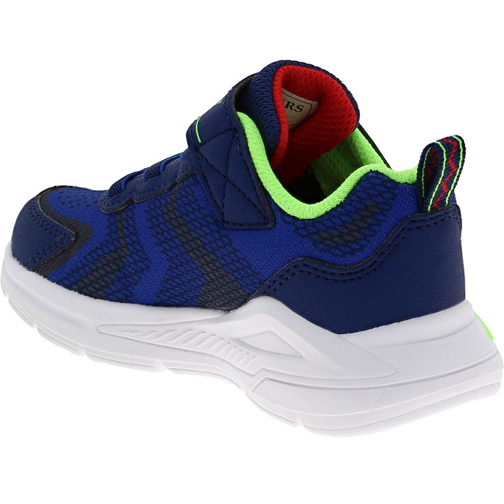 Skechers S Lights Trinamics Athletic Shoes - Baby Toddler Navy Lime Back View