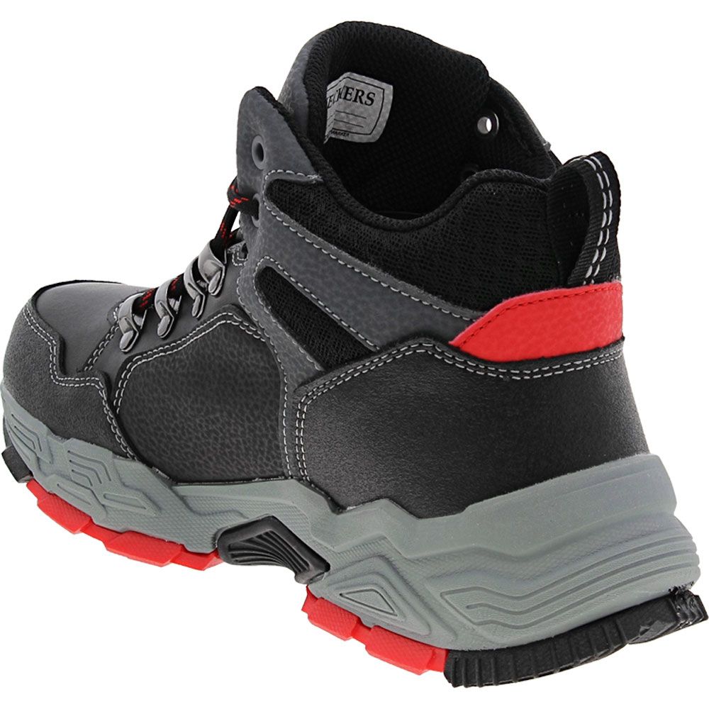 Skechers Drollix Hiking - Boys Black Red Back View