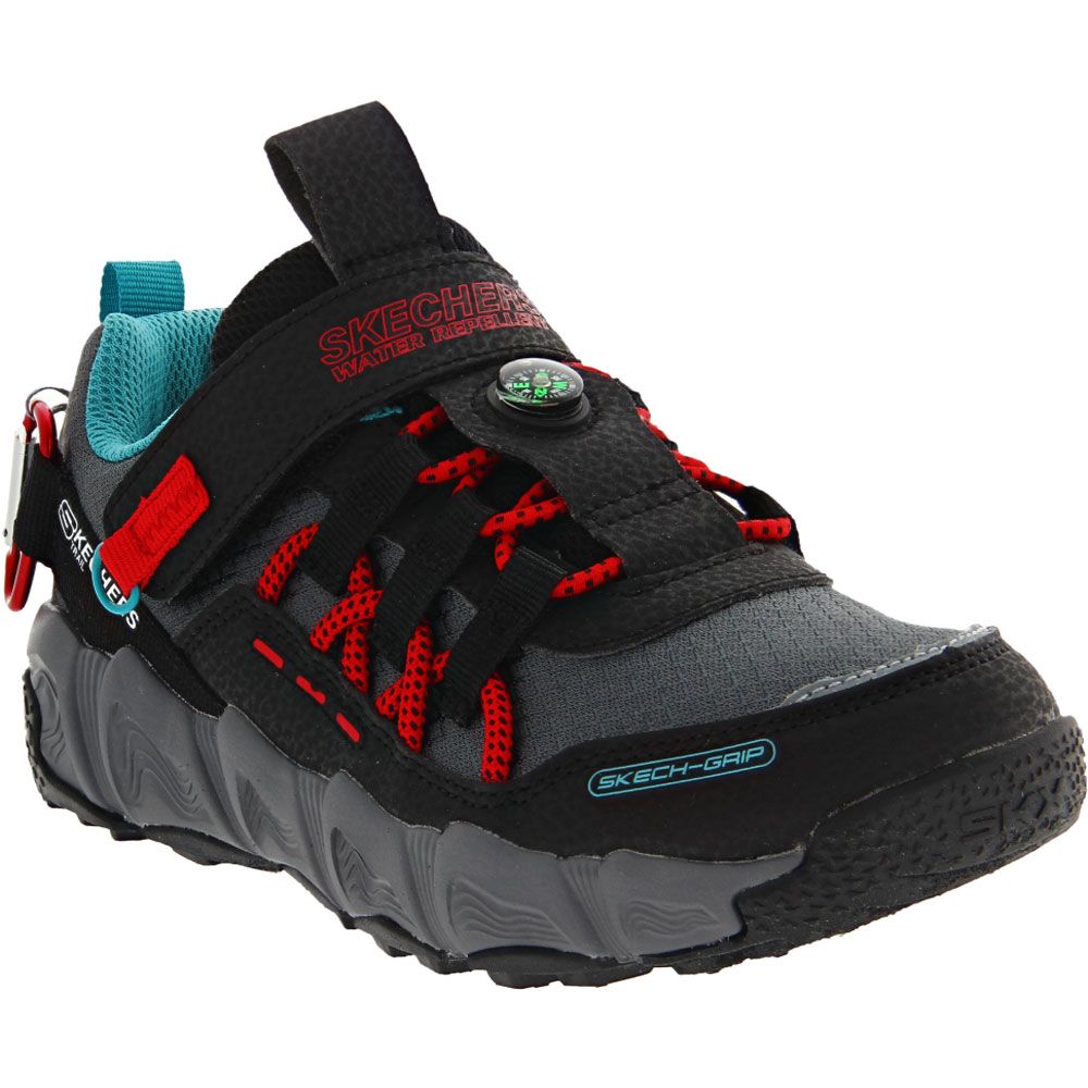Skechers Velocitrek Pro Scout Boys Hiking Shoes Black Red