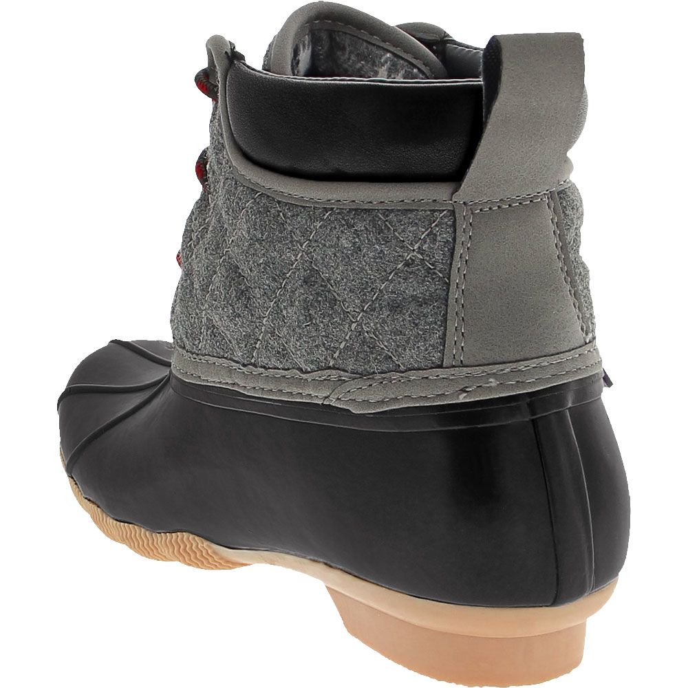 Skechers Pond Lil Puddles Rubber Boots - Womens Black Grey Back View