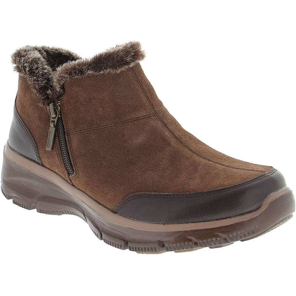 Skechers Easy Going Zip It Casual Boots - Womens Chocolate