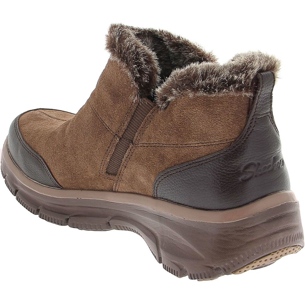 Skechers Easy Going Zip It Casual Boots - Womens Chocolate Back View