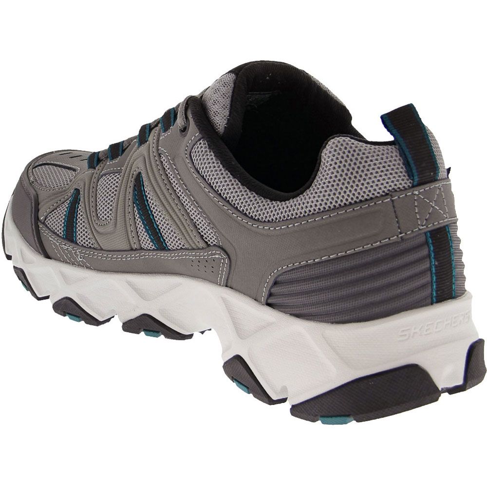 Skechers Crossbar Hiking Shoes - Mens Gray Black Back View