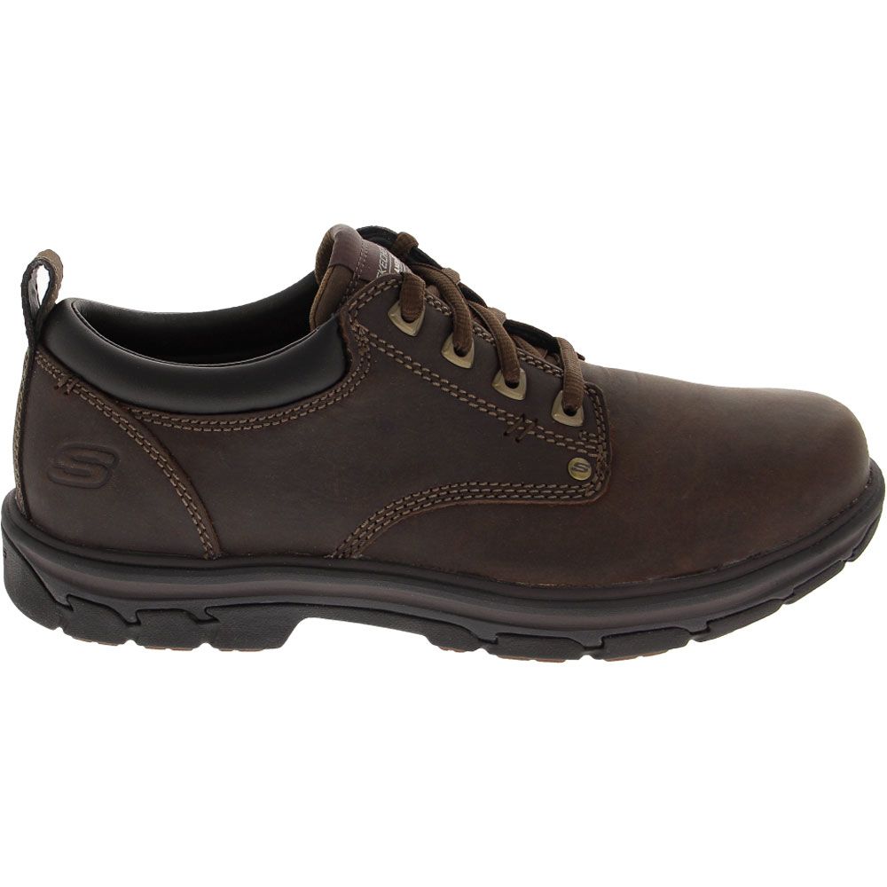 Skechers Rilar Lace Up Casual Shoes - Mens Brown Side View