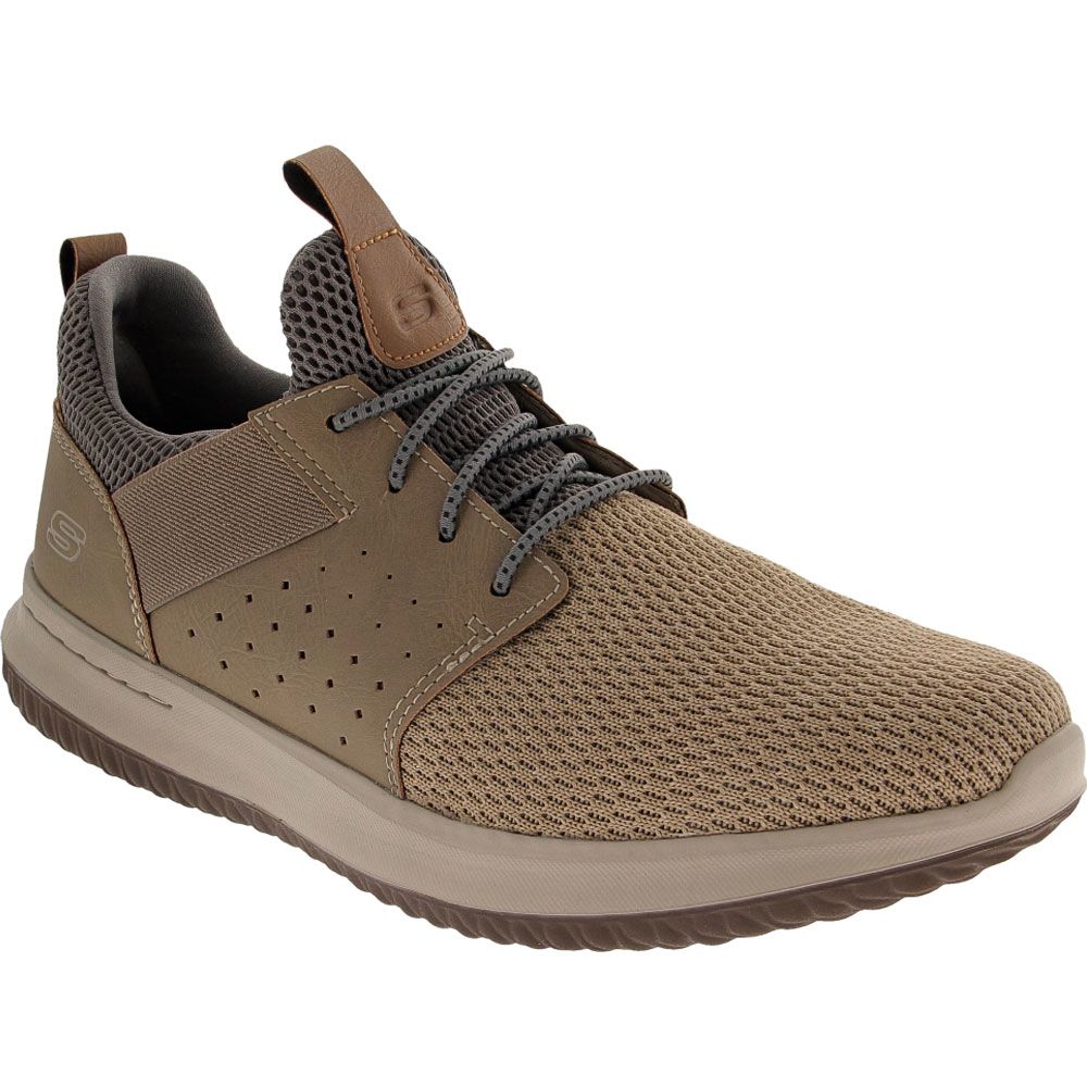 Skechers Delson Camben Lace Up Casual Shoes - Mens Taupe