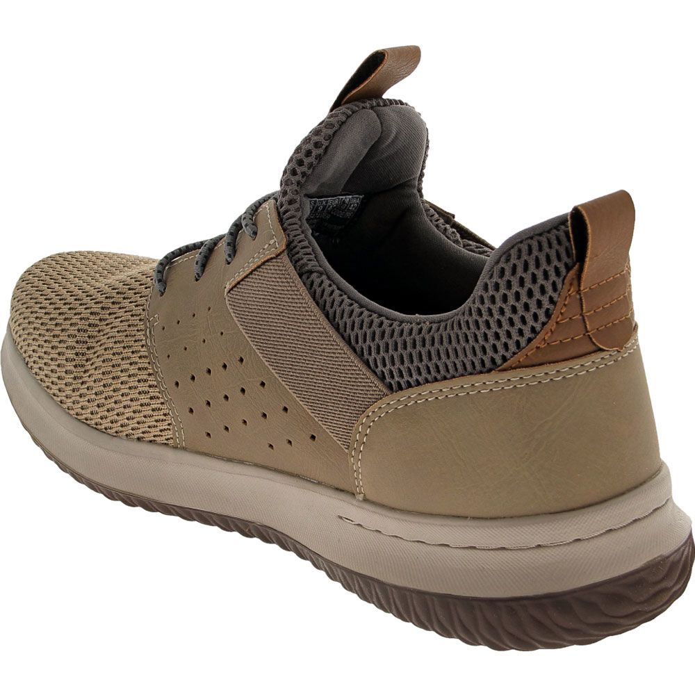 Skechers Delson Camben Lace Up Casual Shoes - Mens Taupe Back View