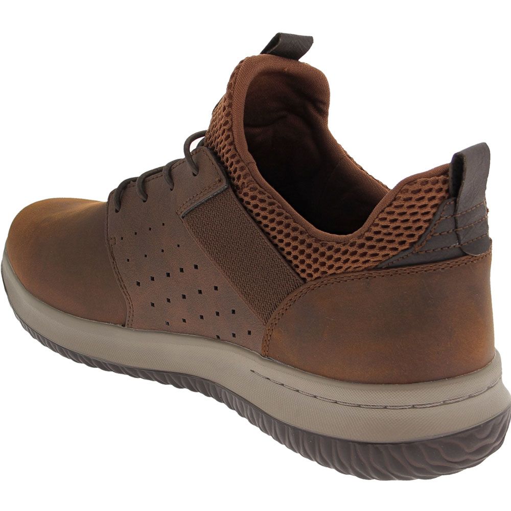 Skechers Delson Axton Lace Up Casual Shoes - Mens Brown Back View