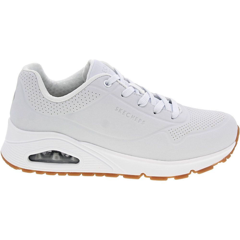 Skechers Uno Stand On Air Lifestyle Shoes - Womens White Side View