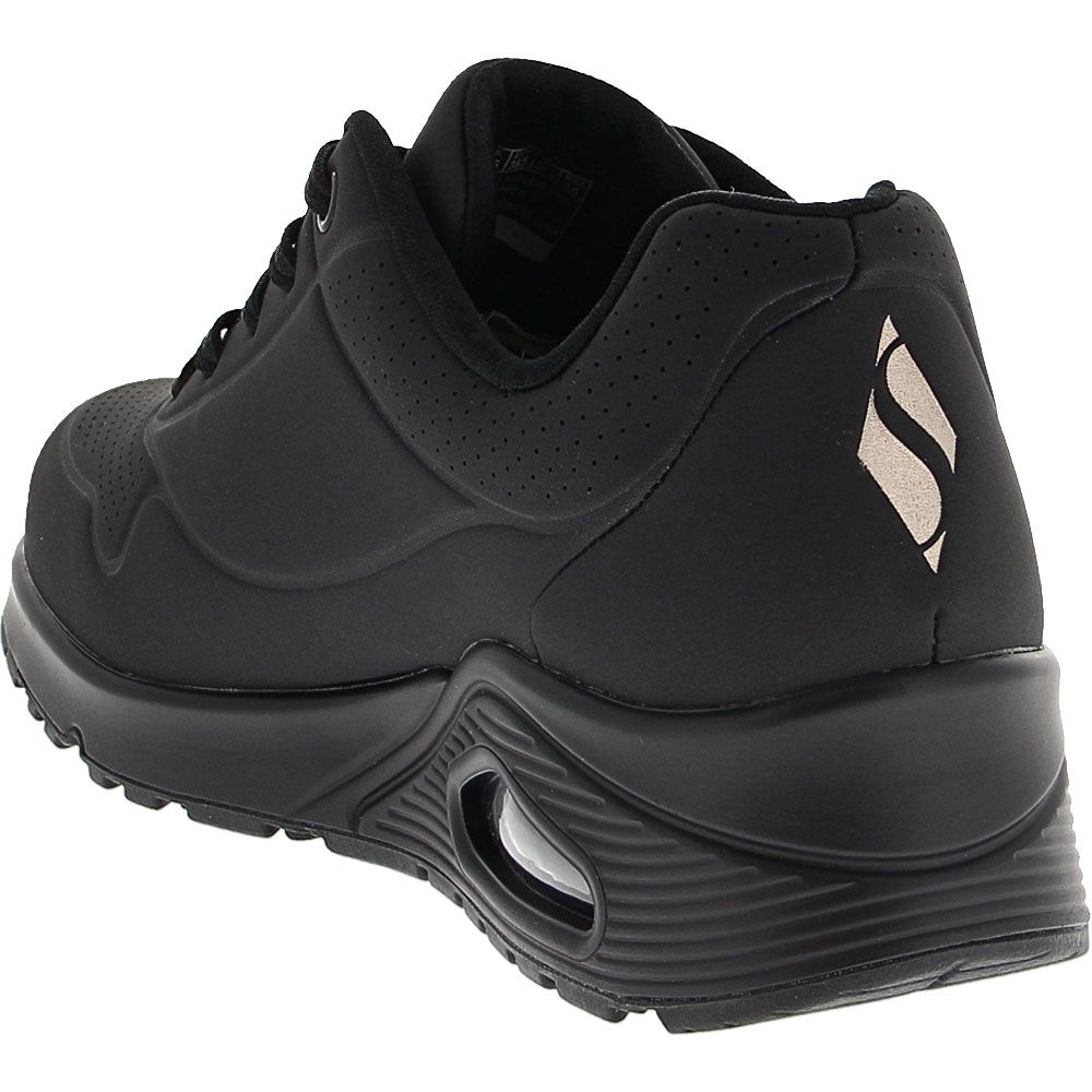 Skechers Uno Stand On Air Lifestyle Shoes - Womens Black Black Back View