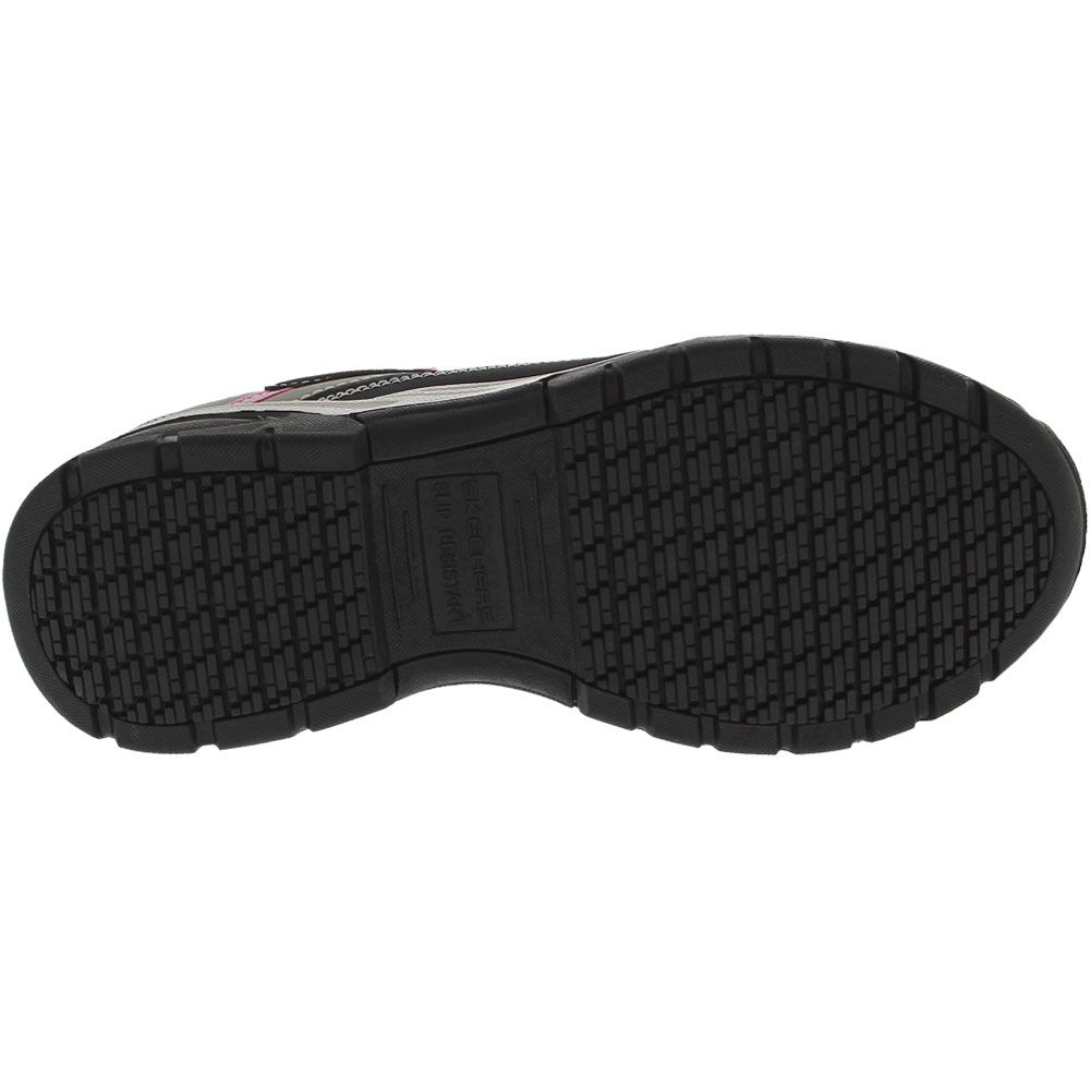 Skechers Work Biscoe Steel Toe Work Shoes - Womens Black Grey Sole View