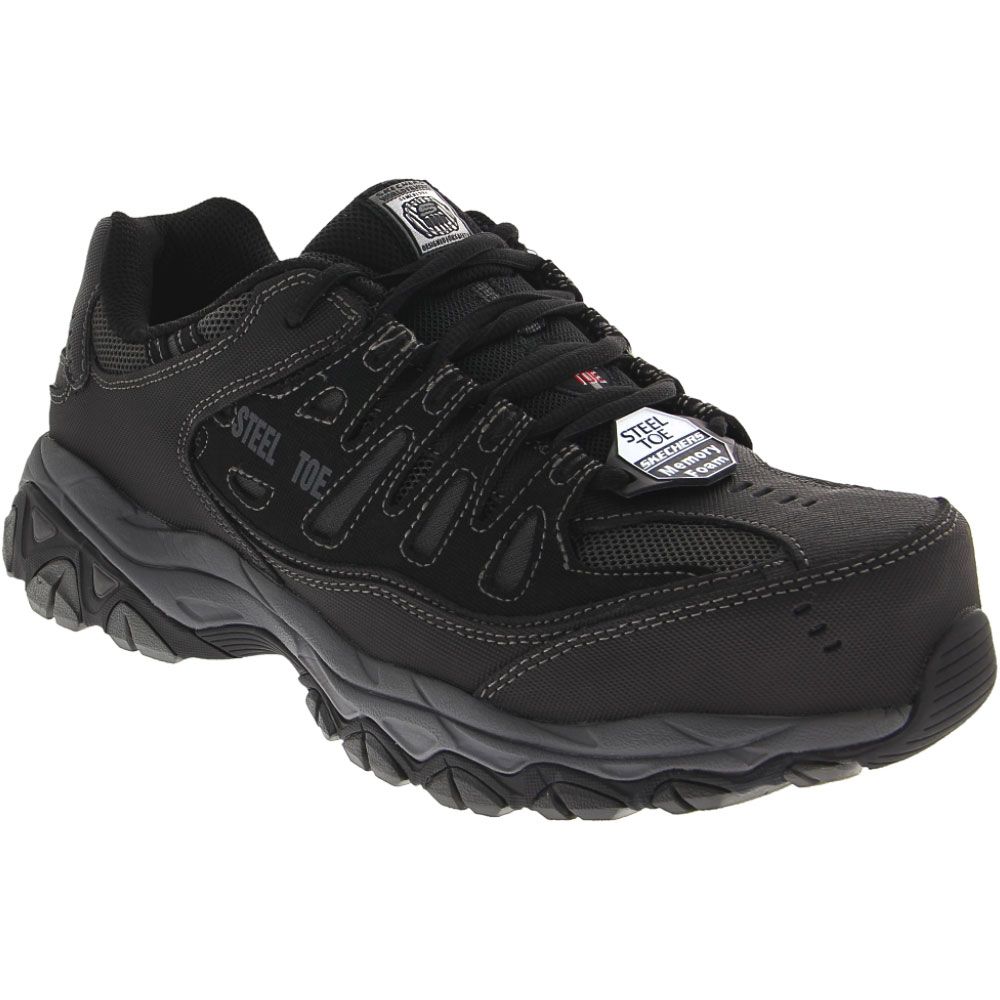 Skechers Work Cankton Safety Toe Work Shoes - Mens Black
